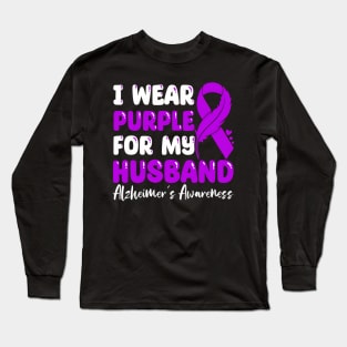 Purple For My Hhusband Alzheimer'S Long Sleeve T-Shirt